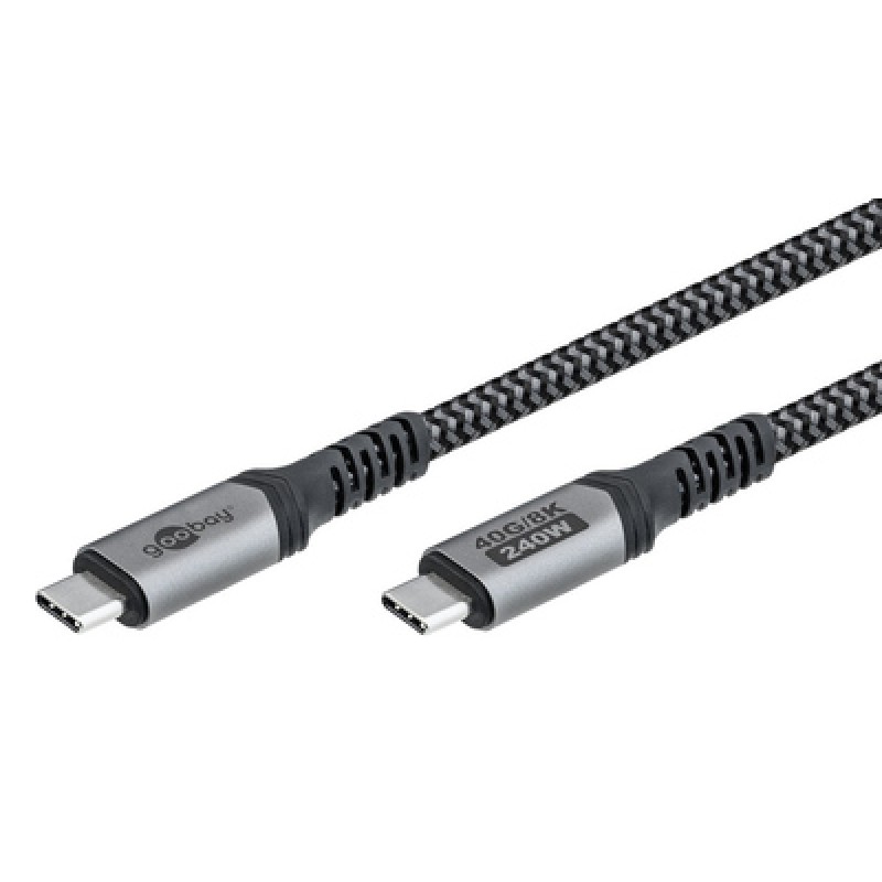 GOOBAY GOOBAY καλώδιο USB-C 74210, USB4, 240W, 40Gbps, 8K/60Hz, 0.50m, γκρι