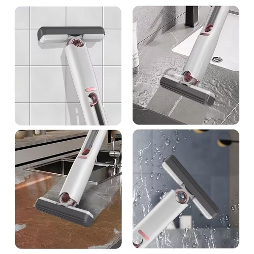 UNBRANDED Βούρτσα καθαρισμού με σφουγγάρι DA177 με σύστημα στύψης, 29cm, λευκή-γκρι