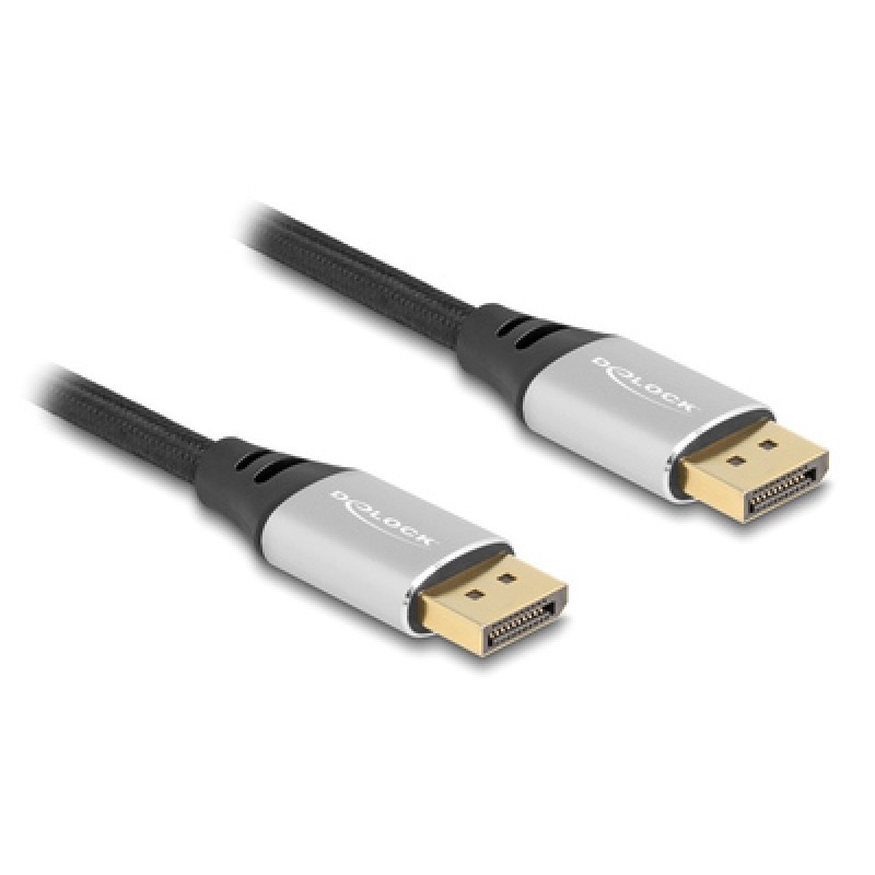 DELOCK DELOCK καλώδιο DisplayPort 2.1 80633, 16K/60Hz, 40 Gbps, 1m, μαύρο