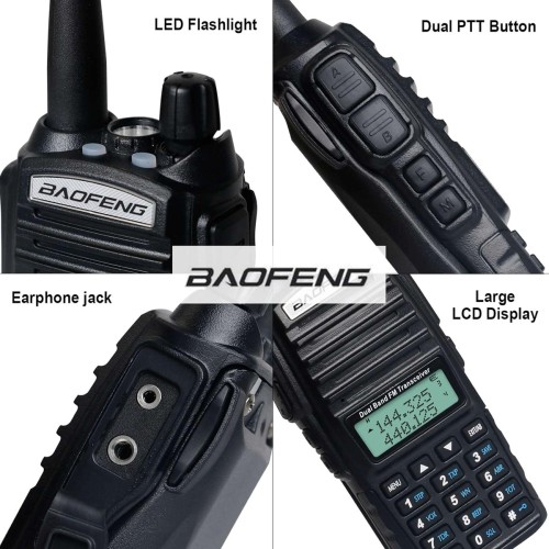 BAOFENG BAOFENG ασύρματος πομποδέκτης UV-82, VHF/UHF, 5W, μαύρος