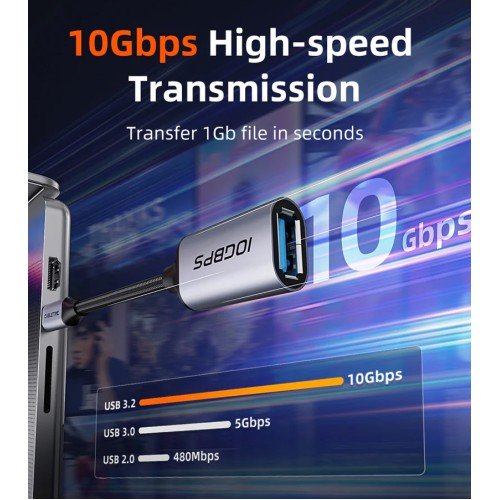 CABLETIME CABLETIME αντάπτορας USB-C σε USB CT-CMAF10-AGL, 10Gbps, γκρι