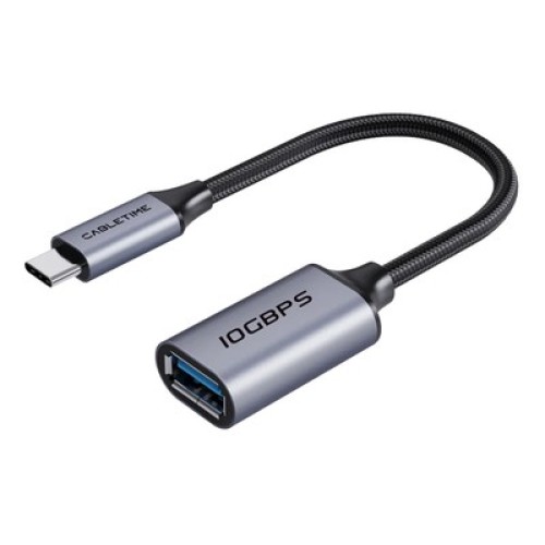 CABLETIME CABLETIME αντάπτορας USB-C σε USB CT-CMAF10-AGL, 10Gbps, γκρι