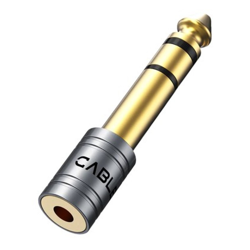 CABLETIME CABLETIME αντάπτορας ήχου 6.3mm σε 3.5mm CT-6M3F-AG, gold plated, γκρι