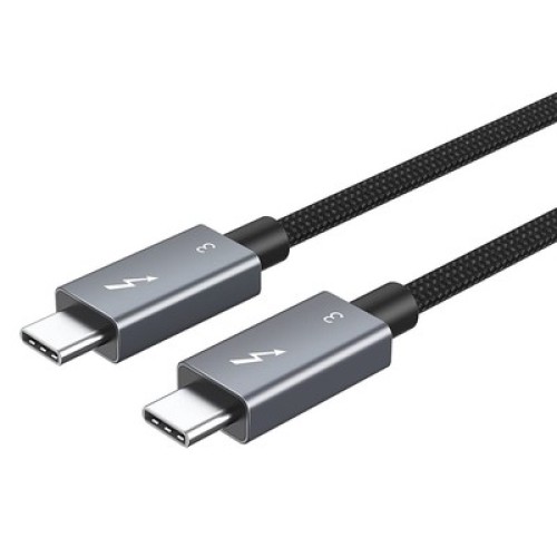CABLETIME CABLETIME καλώδιο USB-C σε USB-C CT-C160-U31-TB3, 100W, 40Gbps, 4K/60Hz, 0.5m, μαύρο
