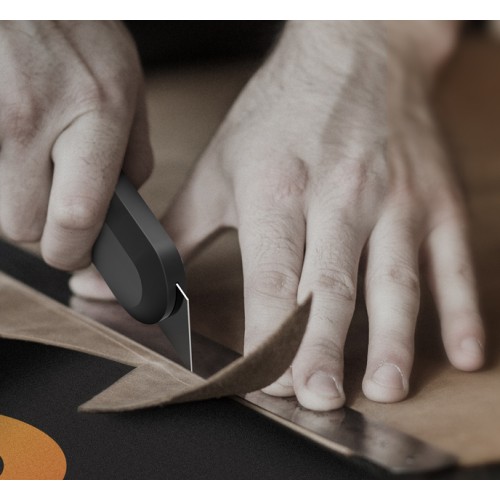 DELI DELI κοπίδι HT4008C, άμεσο άνοιγμα/επαναφορά, πλαστικό, 19mm, γκρι/πορτοκαλί