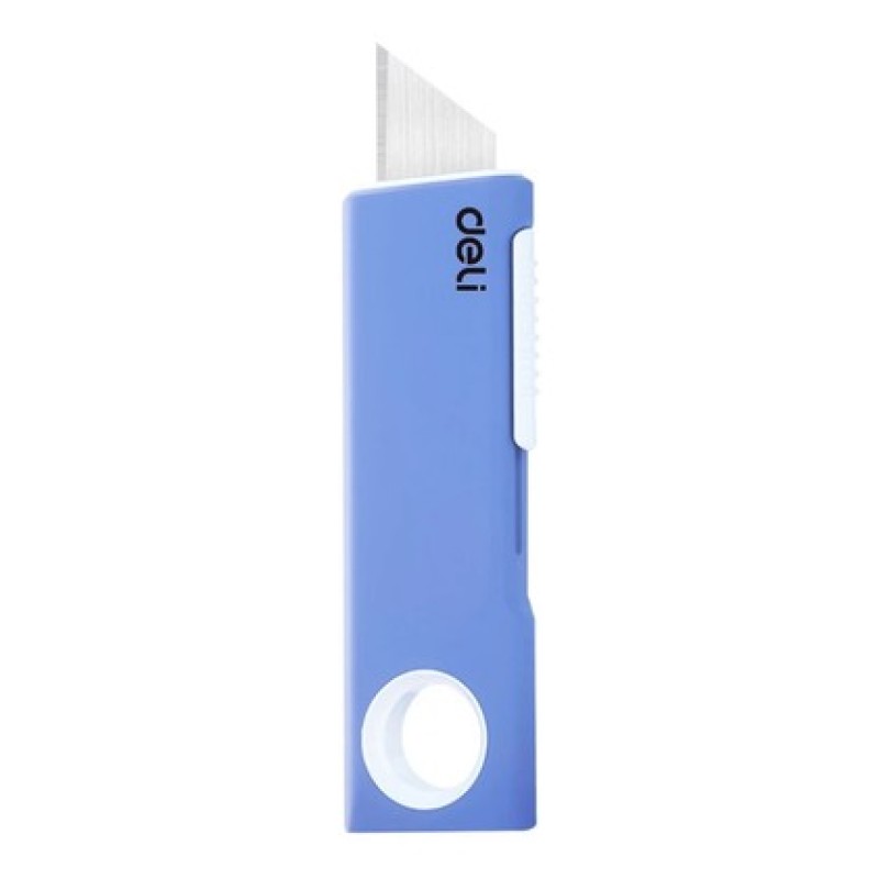 DELI DELI κοπίδι DL408C, άμεσο άνοιγμα/επαναφορά, πλαστικό, 19mm, μπλε