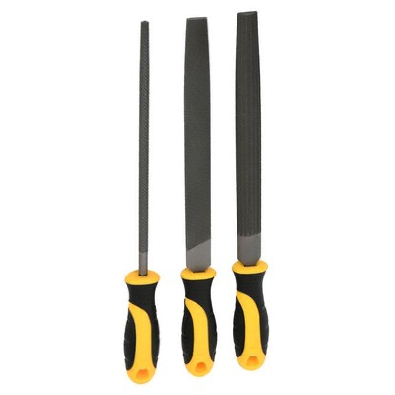 DELI DELI σετ λίμες DL75108 με αντιολισθητική λαβή, μετάλλου, 200mm, 3τμχ