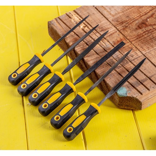 DELI DELI σετ λίμες DL75108 με αντιολισθητική λαβή, μετάλλου, 160mm, 6τμχ