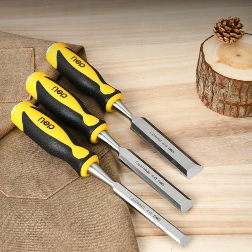 DELI DELI σετ σκαρπέλα ξύλου DL6203-ED1 με αντιολισθητική λαβή, 12/19/25mm, 3τμχ