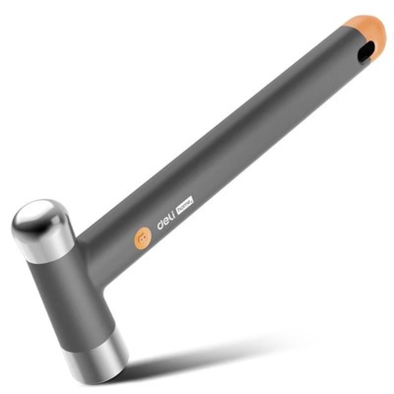 DELI DELI σφυρί μπάλας HT7008C με αντιολισθητική λαβή, 250gr, 245mm, γκρι/πορτοκαλί