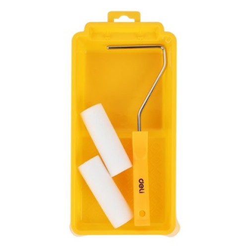 DELI DELI σετ βαφής DL509704, 2x ρολά/λαβή/σκάφη, πολυεστερικός αφρός, 10mm, 100mm, 4τμχ