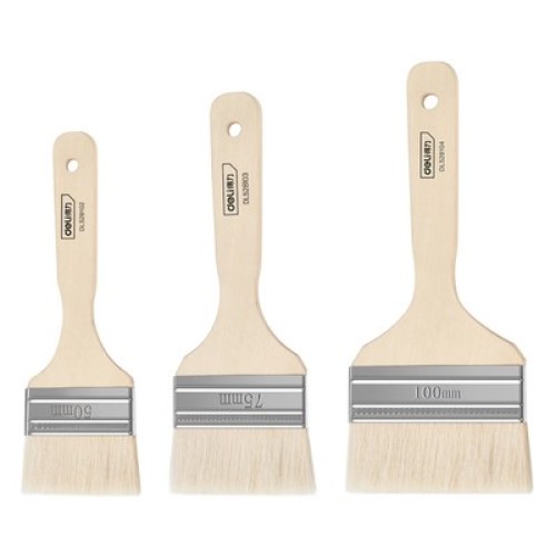 DELI DELI σετ πινέλα βαφής DL528101 με φυσικές τρίχες, ξύλινη λαβή, 50/75/100mm, 3τμχ