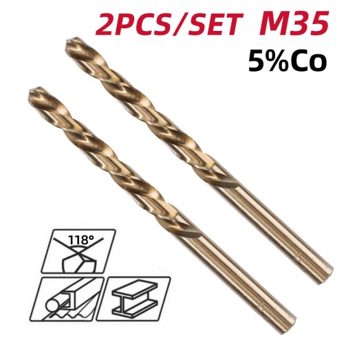 DELI DELI σετ τρυπάνια DH-MHZ020-E2 για μέταλλο, M35 HSS 5% κοβαλτίου, DIN 388, 2x49mm, κυλινδρικό, 2τμχ