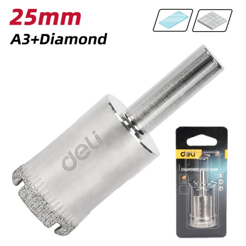 DELI DELI ποτηροτρύπανο διαμαντέ DH-BKK250-E1 για πλακάκια/γυαλί, 25mm διάμετρος