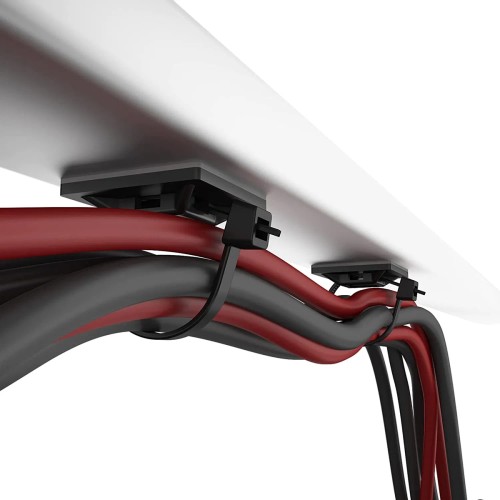 Powertech POWERTECH βάσεις δεματικών καλωδίων TIES-081, 3M αυτοκόλλητο, 2.82x2.82cm, μαύρο, 50τμχ