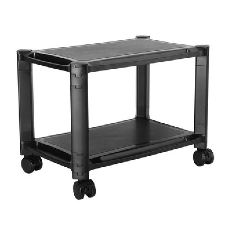 Brateck BRATECK ραφιέρα δαπέδου AMS-4L με ροδάκια, 2 ράφια, 50x33x37cm, έως 10kg, μαύρη