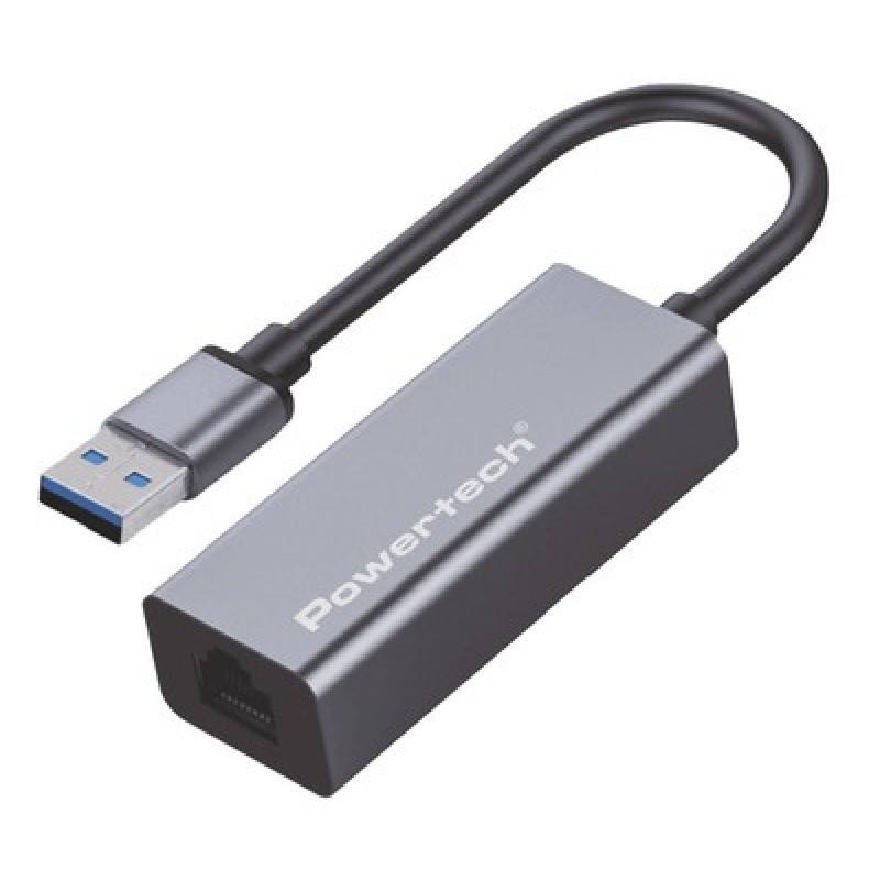 Powertech POWERTECH αντάπτορας δικτύου PT-1454, USB, 1000Mbps Ethernet, γκρι