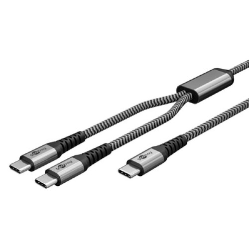 GOOBAY GOOBAY καλώδιο USB-C σε 2x USB-C 75739, 60W, 480Mbps, 1.5m, γκρι
