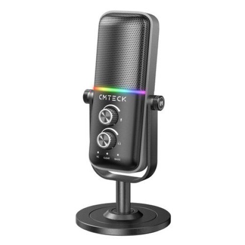 CMTECK CMTECK επιτραπέζιο μικρόφωνο XM600, omnidirectional/καρδιοειδές, USB, RGB LED, μαύρο