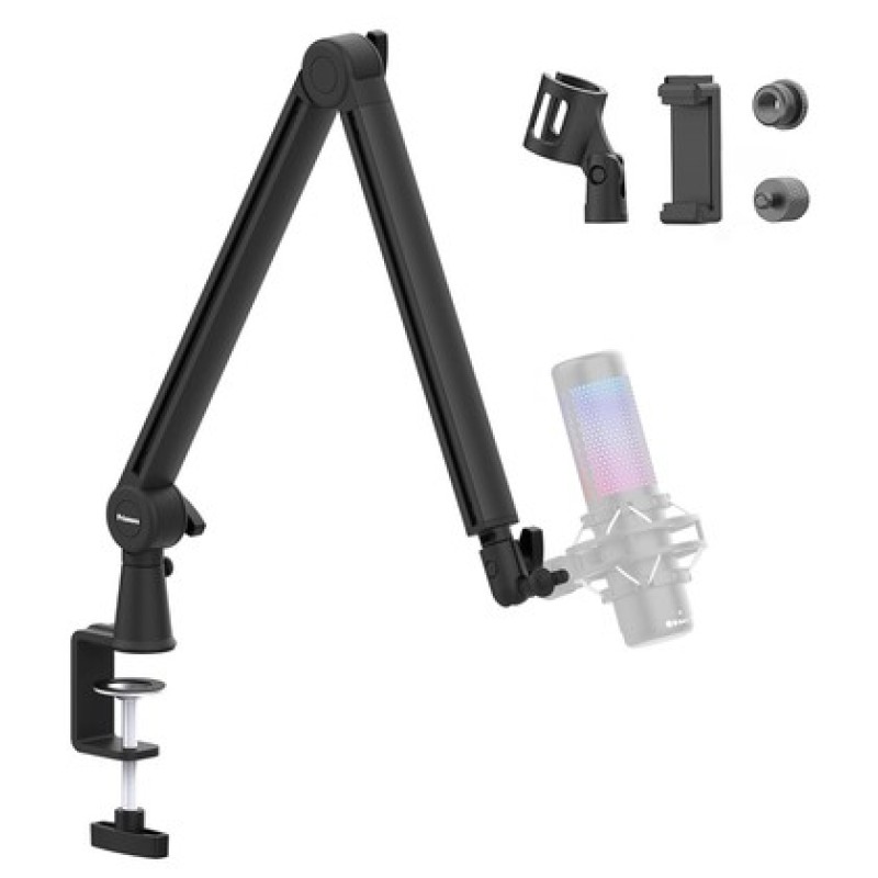 PRIZMORA PRIZMORA βάση γραφείου για μικρόφωνο/smartphone AS26 με βραχίονα 2 σημείων, μαύρη