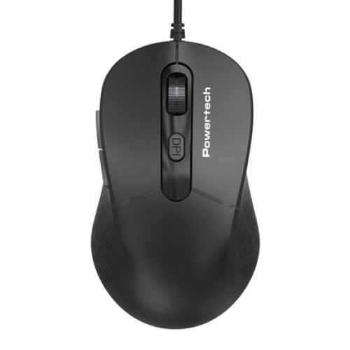Powertech POWERTECH ενσύρματο ποντίκι PT-1467, οπτικό, έως 1600DPI, μαύρο