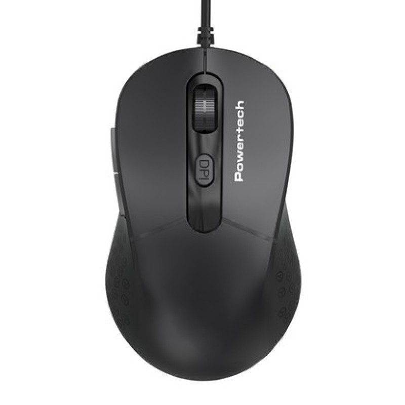 Powertech POWERTECH ενσύρματο ποντίκι PT-1467, οπτικό, έως 1600DPI, μαύρο