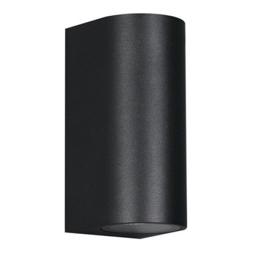 Powertech POWERTECH φωτιστικό τοίχου HLL-0188 για 2x GU10 λάμπες, μεταλλικό, IP65, μαύρο