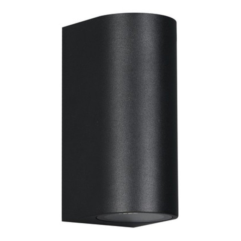 Powertech POWERTECH φωτιστικό τοίχου HLL-0188 για 2x GU10 λάμπες, μεταλλικό, IP65, μαύρο