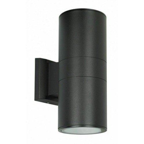 Powertech POWERTECH φωτιστικό τοίχου HLL-0190 για 2x GU10 λάμπες, μεταλλικό, IP65, μαύρο