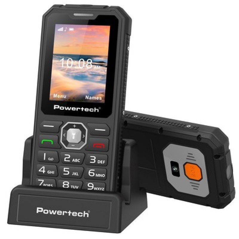 Powertech POWERTECH κινητό τηλέφωνο Sentry Armor, dual SIM, πλήκτρο SOS, 4G, IP67, μαύρο