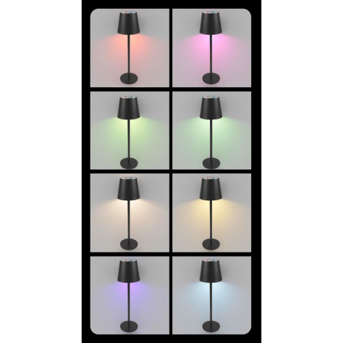 Powertech POWERTECH LED επιτραπέζιο φωτιστικό HLL-0196, RGB, ρυθμιζόμενο, επαναφορτιζόμενο, λευκό