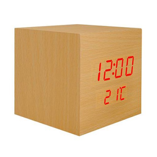 LTC LTC ψηφιακό ρολόι LXLTC04 με ξυπνητήρι & θερμόμετρο, επιτραπέζιο, καφέ