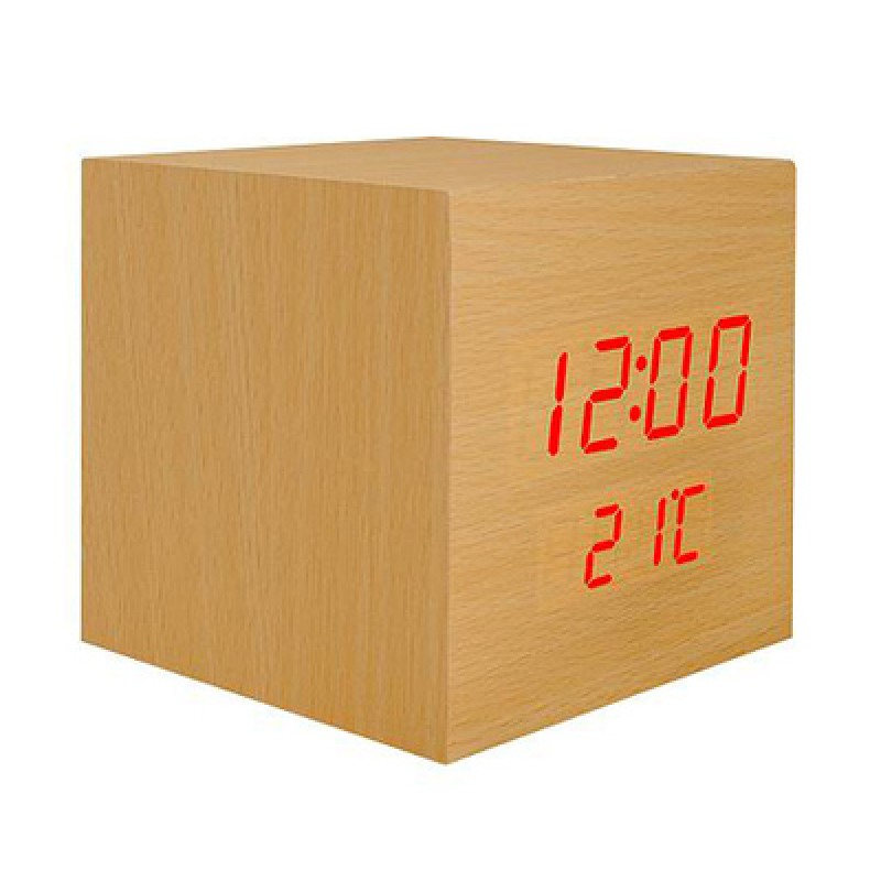 LTC LTC ψηφιακό ρολόι LXLTC04 με ξυπνητήρι & θερμόμετρο, επιτραπέζιο, καφέ