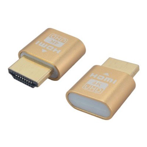 Powertech POWERTECH HDMI display emulator plug CAB-H192 με LED, 4K/60Hz, χρυσό