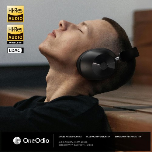 ONEODIO ONEODIO headphones Focus A5, ενσύρματα & ασύρματα, Hybrid ANC, 40mm, 600mAh, μαύρο