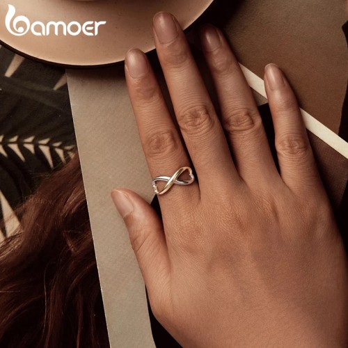 BAMOER BAMOER δαχτυλίδι BSR622-E, ανοιγόμενο, ασήμι 925, ασημί/χρυσό