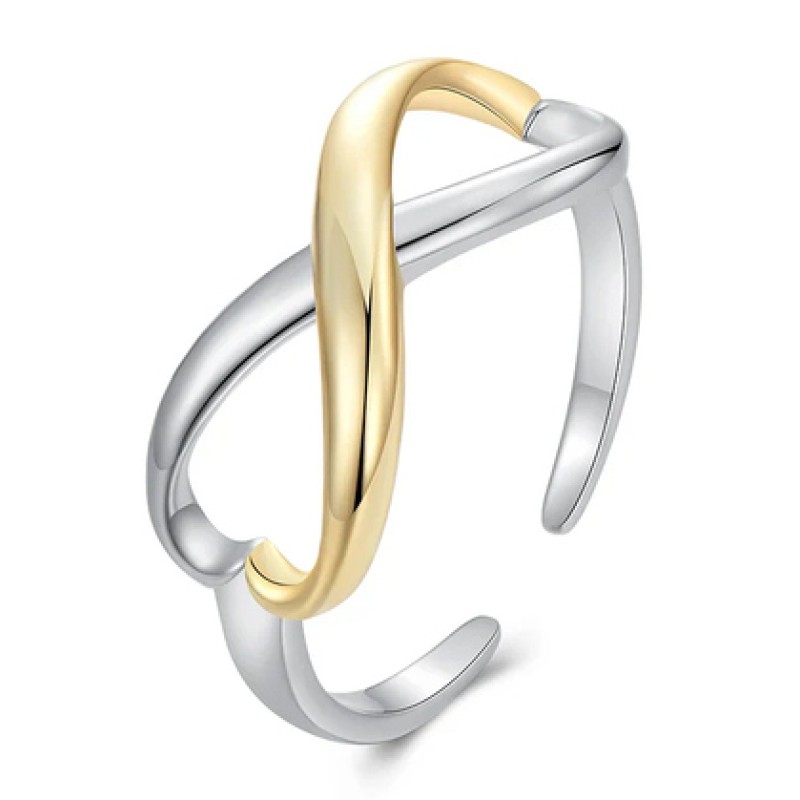 BAMOER BAMOER δαχτυλίδι BSR622-E, ανοιγόμενο, ασήμι 925, ασημί/χρυσό