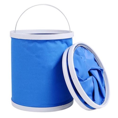 UNBRANDED Πτυσσόμενος κουβάς DA376, υφασμάτινος, 11L, Φ24x25cm, μπλε