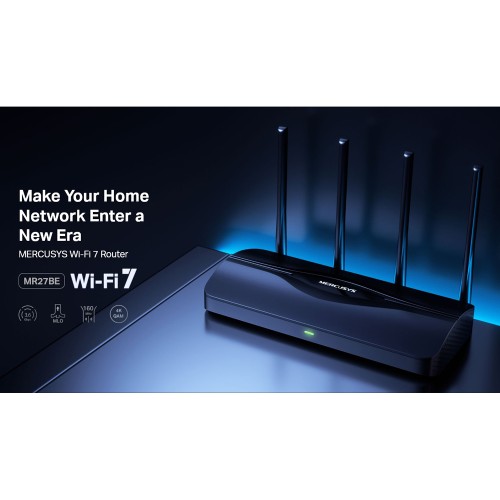 MERCUSYS MERCUSYS router MR27BE, WiFi 7, 3.6Gbps BE3600, EasyMesh, Ver 1.20