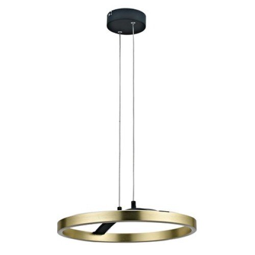 Powertech POWERTECH LED φωτιστικό οροφής HLL-0201, 29W, 4000K, Φ38x120cm, χρυσό/μαύρο
