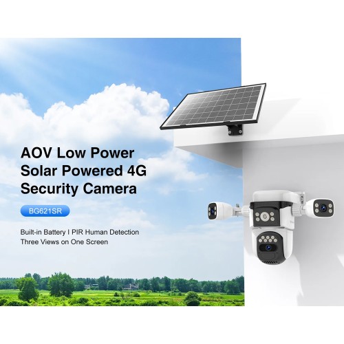 VSTARCAM VSTARCAM smart ηλιακή κάμερα BG621SR, triple lens, 2MP, 4G, SD, PTZ, IP66