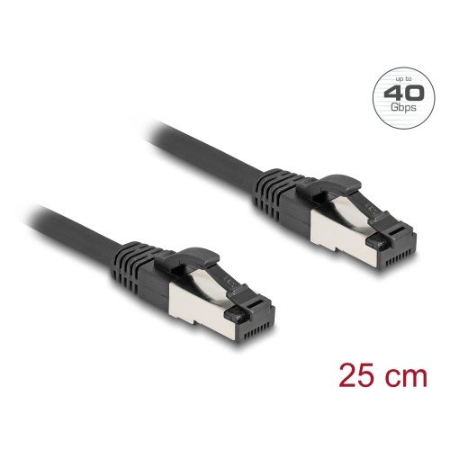 DELOCK DELOCK καλώδιο δικτύου 80566, CAT 8.1 S/FTP, copper, 2000MHz, 0.25m, μαύρο