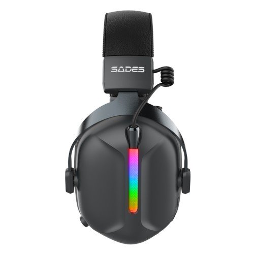 SADES SADES gaming headset Defender, ασύρματα & ενσύρματα, 50mm, 1050mAh, RGB, multi-platform, μαύρο