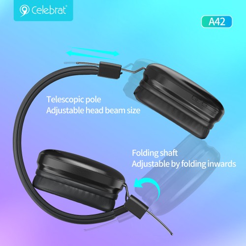 CELEBRAT CELEBRAT headphones A42, ασύρματα & ενσύρματα, 40mm, 300mAh, μαύρα