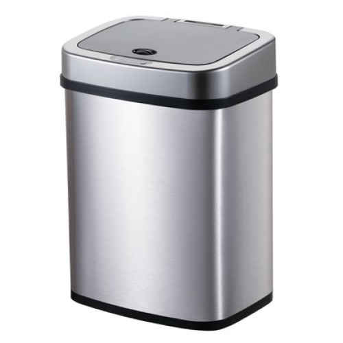 HOME USE HOME USE κάδος απορριμμάτων HUH-0256 με φωτοκύτταρο, ανοξείδωτο ατσάλι, 15lt, ασημί