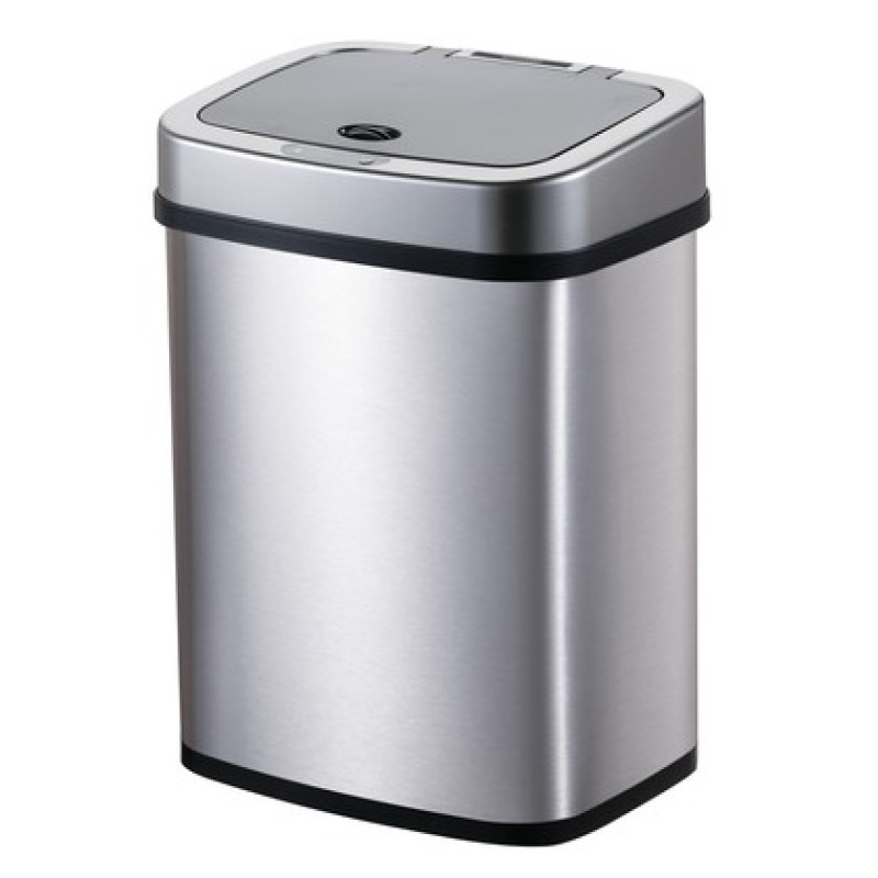 HOME USE HOME USE κάδος απορριμμάτων HUH-0256 με φωτοκύτταρο, ανοξείδωτο ατσάλι, 15lt, ασημί