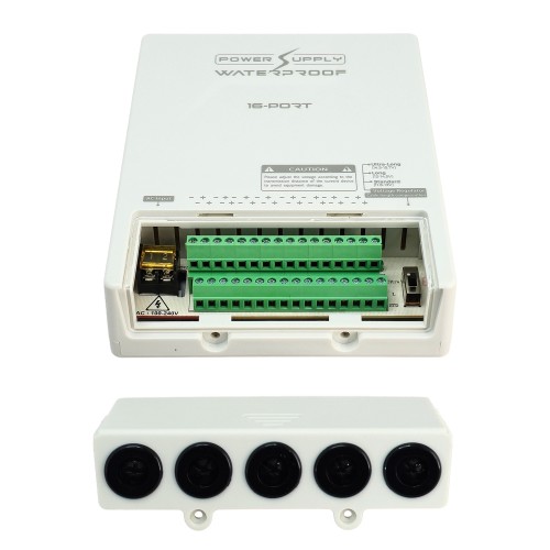 FOLKSAFE FOLKSAFE τροφοδοτικό συστημάτων CCTV FS-DC121608W, 16 εξόδων, 12V/8A, αδιάβροχο IP65
