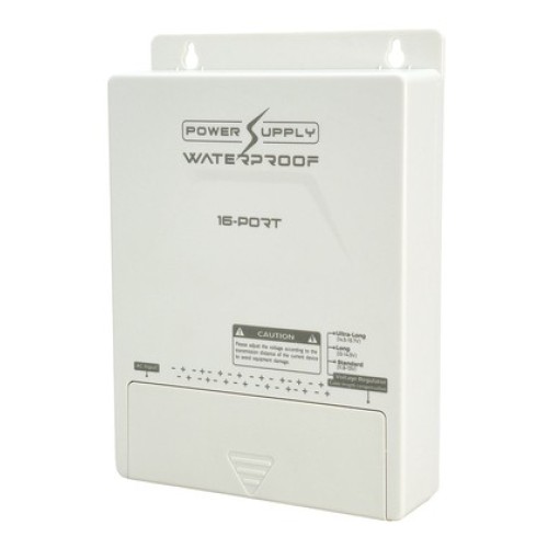 FOLKSAFE FOLKSAFE τροφοδοτικό συστημάτων CCTV FS-DC121608W, 16 εξόδων, 12V/8A, αδιάβροχο IP65