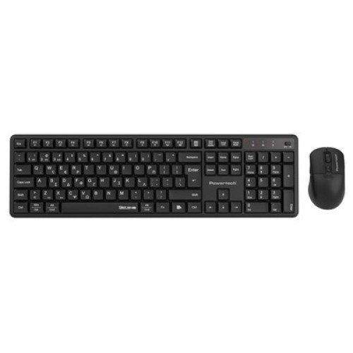Powertech POWERTECH set ασύρματο ποντίκι & πληκτρολόγιο PT-1540, 2.4GHz & Bluetooth, αθόρυβο, μαύρο