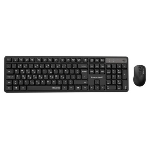 Powertech POWERTECH set ασύρματο ποντίκι & πληκτρολόγιο PT-1541, 2.4GHz, αθόρυβο, μαύρο